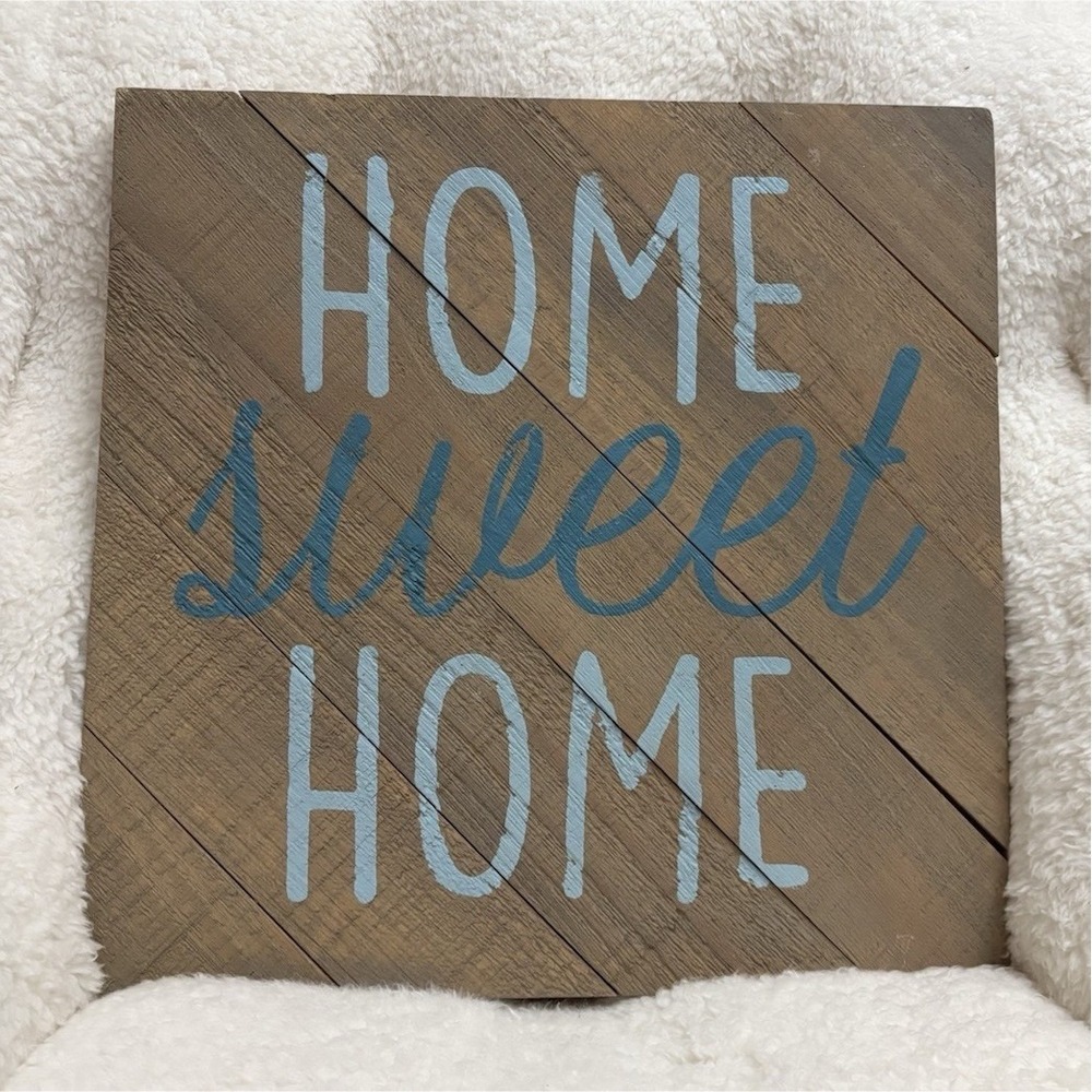 Rustic Wood Hanging Decorative Square Sign Home Sweet Home Quote